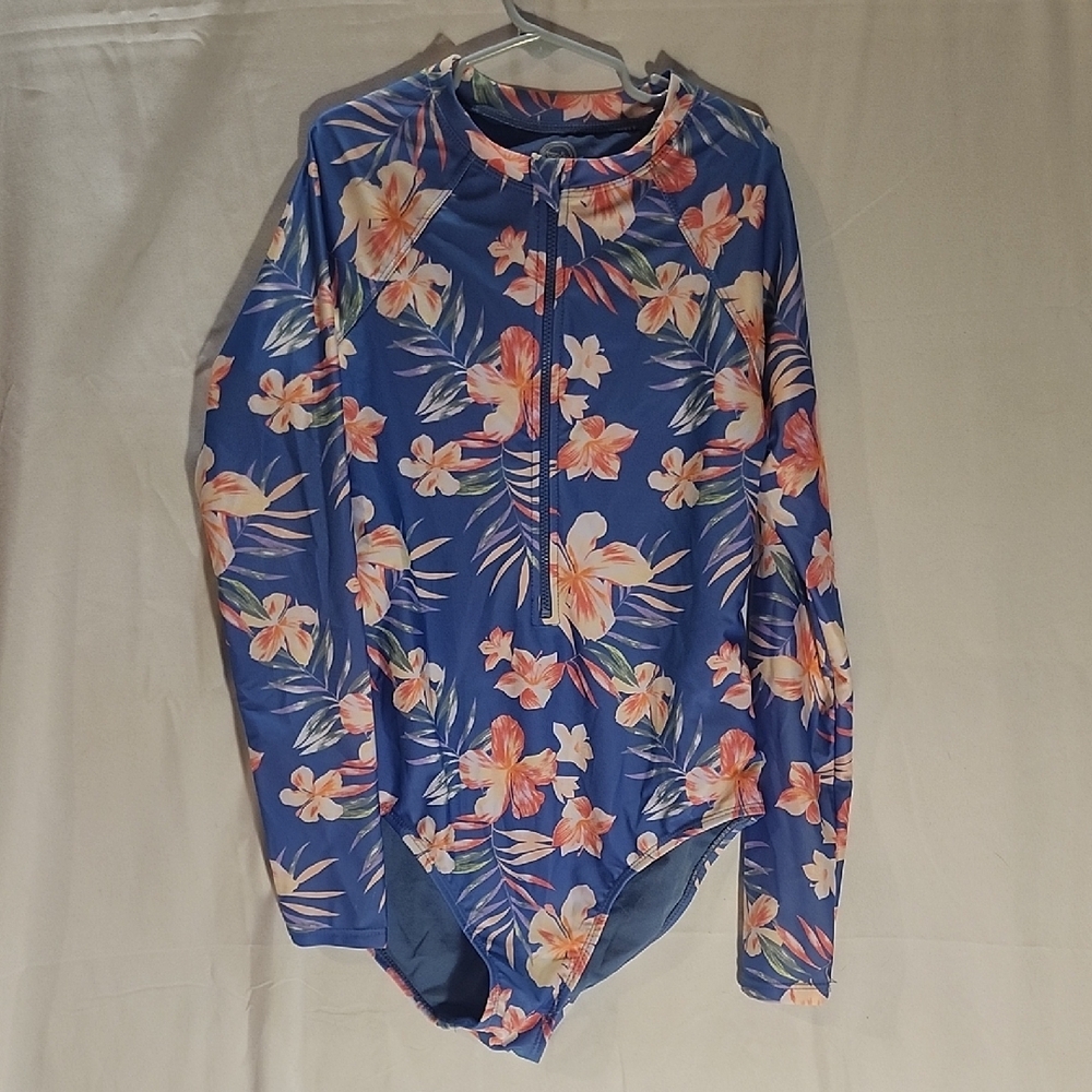 Wonder Nation Blue and Pink Floral Swimwear